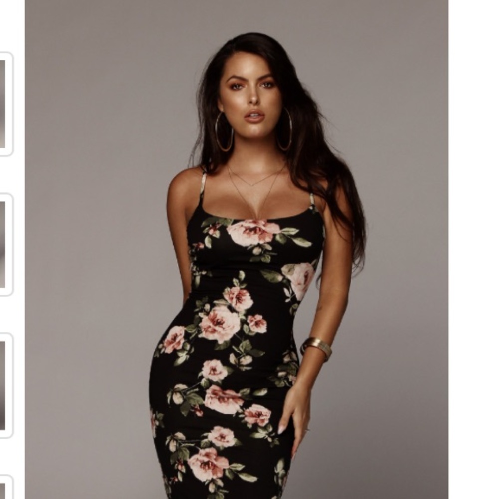 Floral knit midi dress